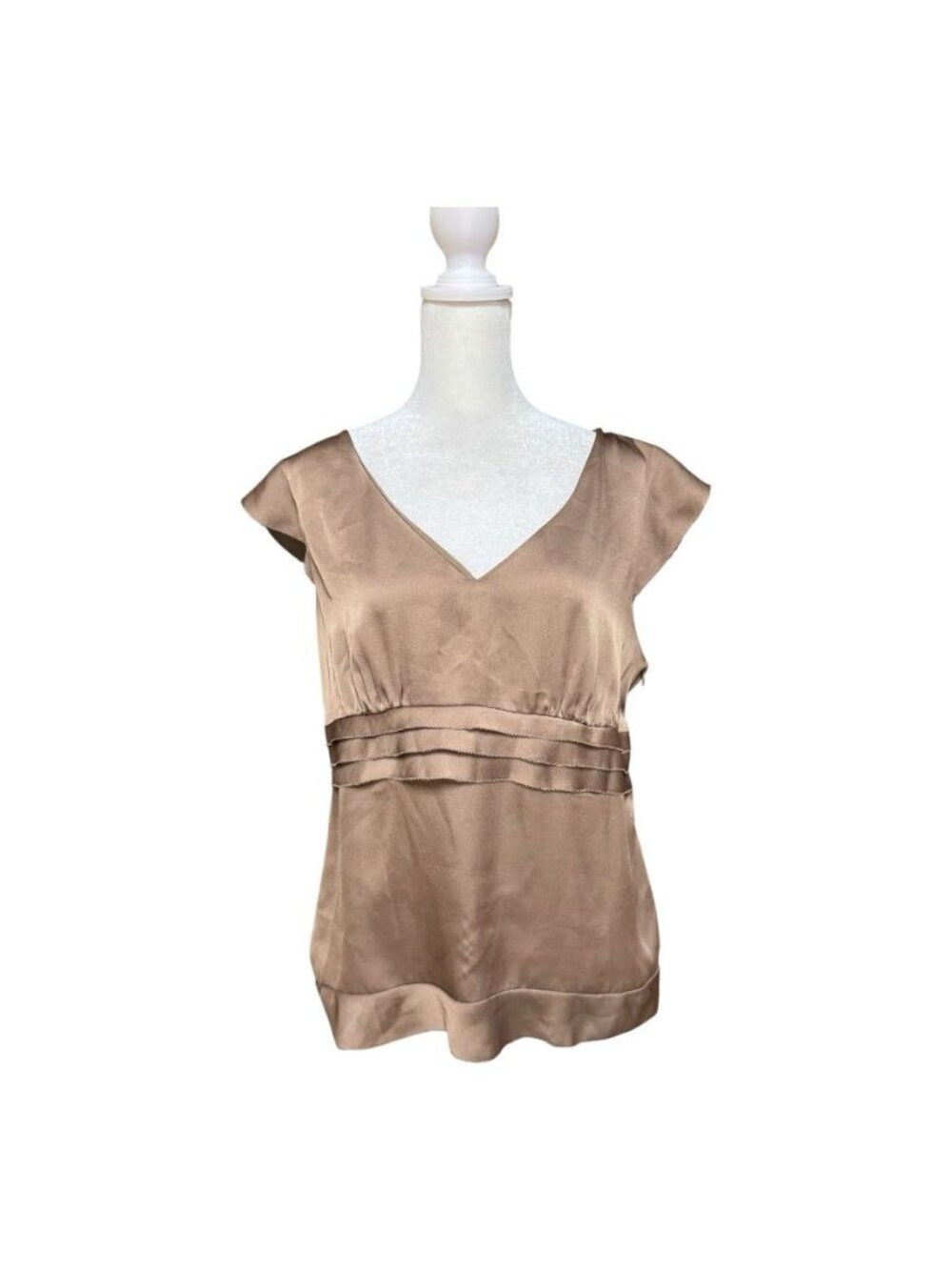 Taylor LOFT Brown Satin Blouse Size 12